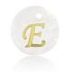 Shell pendant 15mm letter E Gold-White
